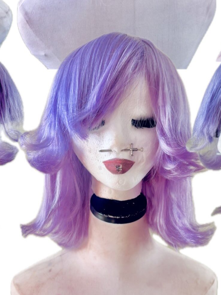 Lavender layered wig